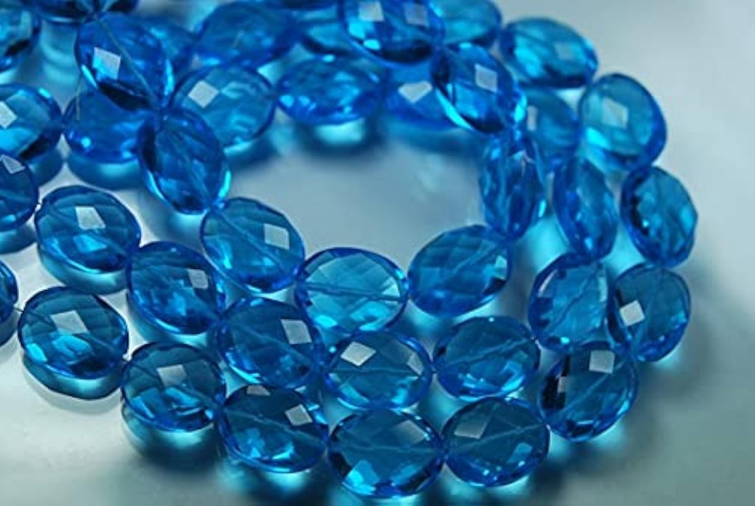 Quartz Swiss Blue Topaz facetté LKBEADS : perles nuggets pour joaillerie fine