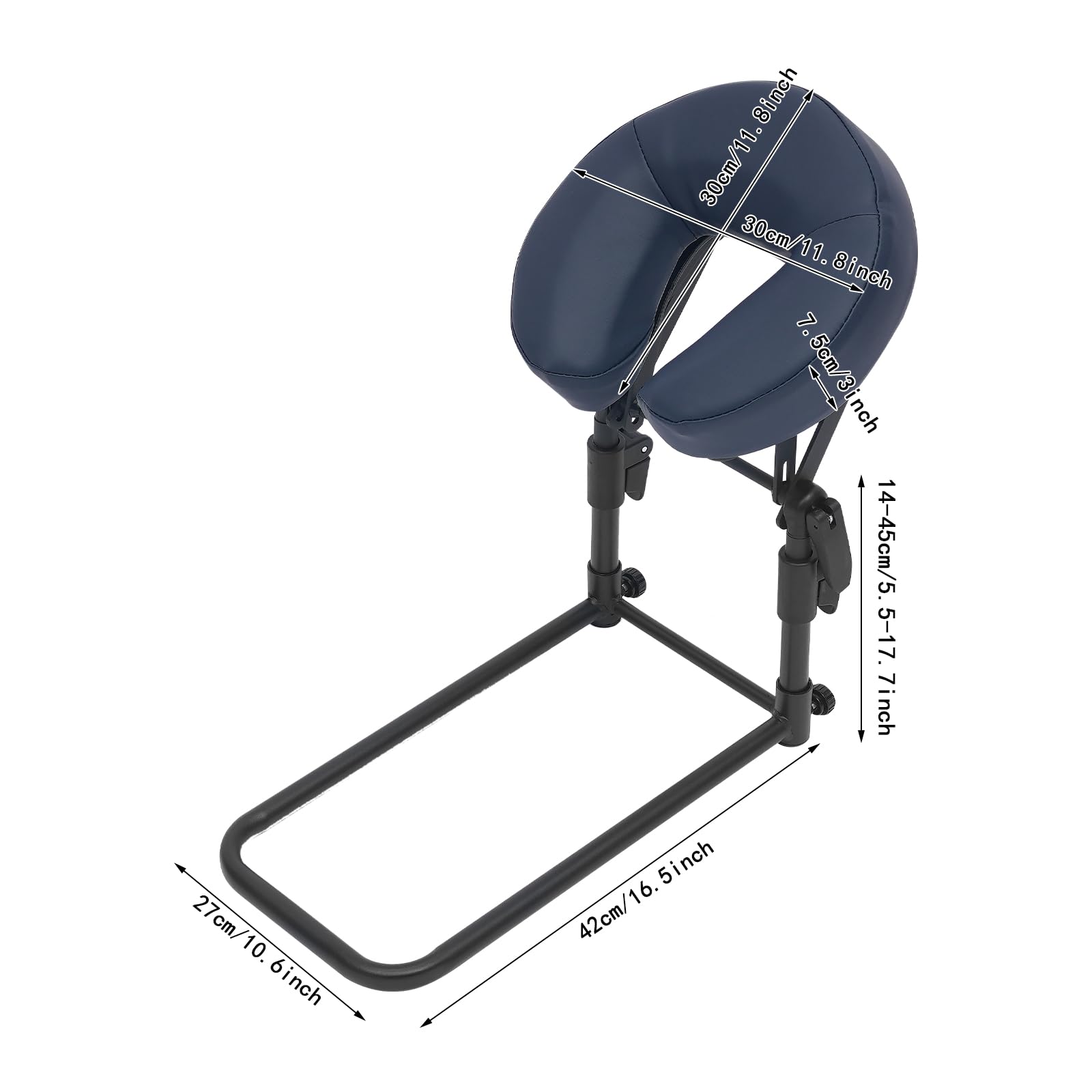 Poggiatesta da massaggio regolabile, lettino da massaggio per il viso, cuscino regolabile in altezza 14-45 cm, culla viso con piattaforma cuscino a forma di U, per poltrona da massaggio e letto spa