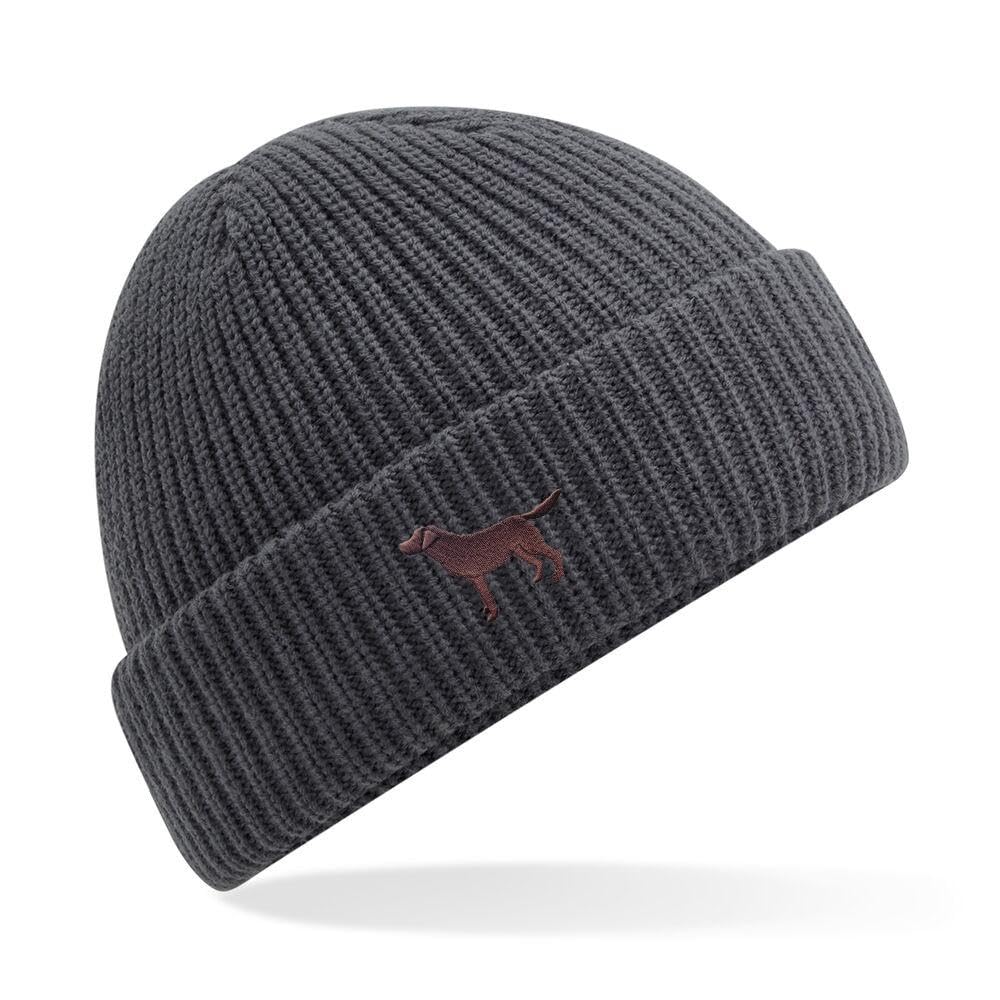 The House Of Dog: Chocolate Labrador Retriever Owner Gift. Water Repellent Thermal Elements Beanie Ski Hat. Grey