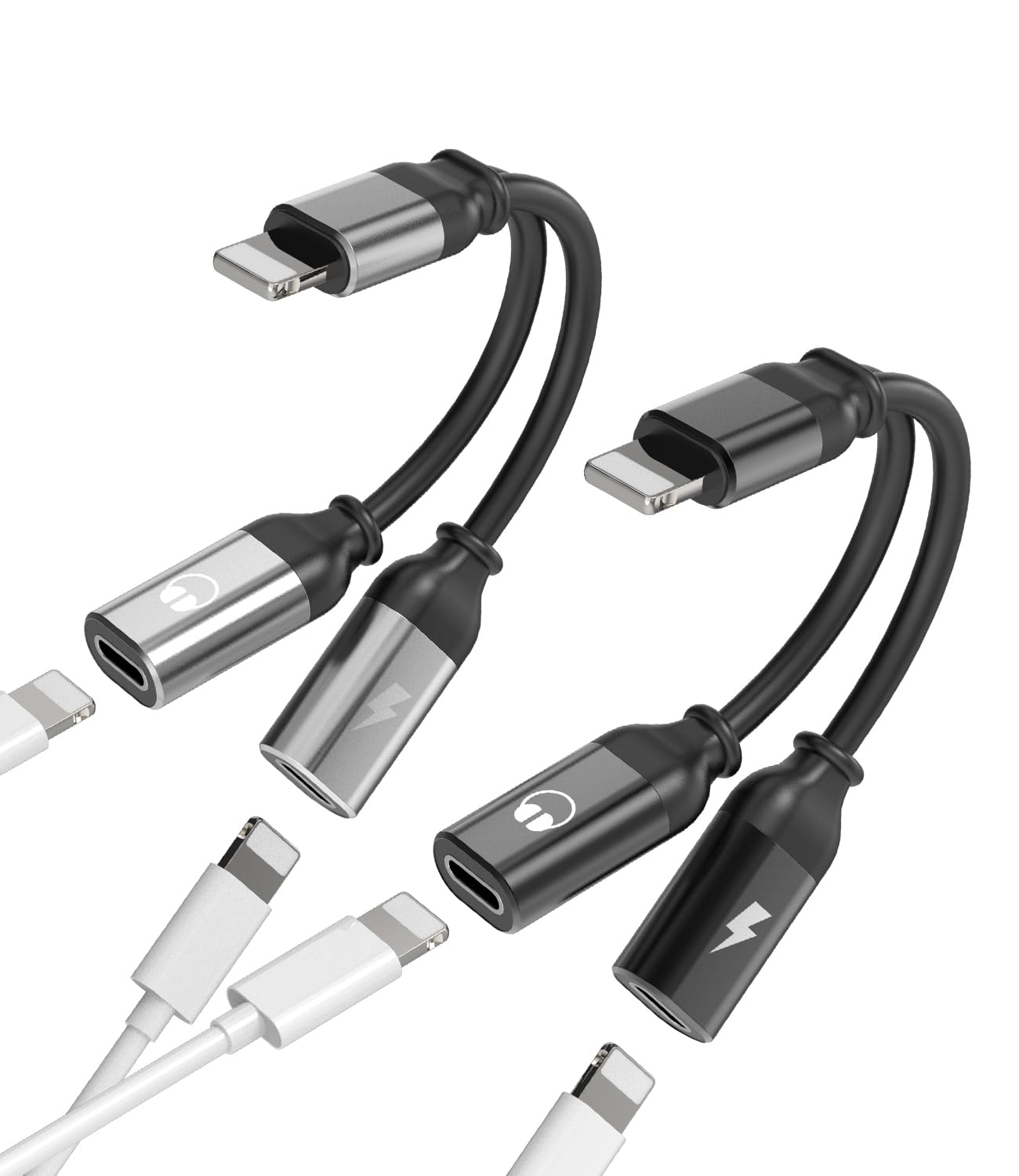 Amazon.com: Iphone Lightning Adapter 2in1 Charger Headphone