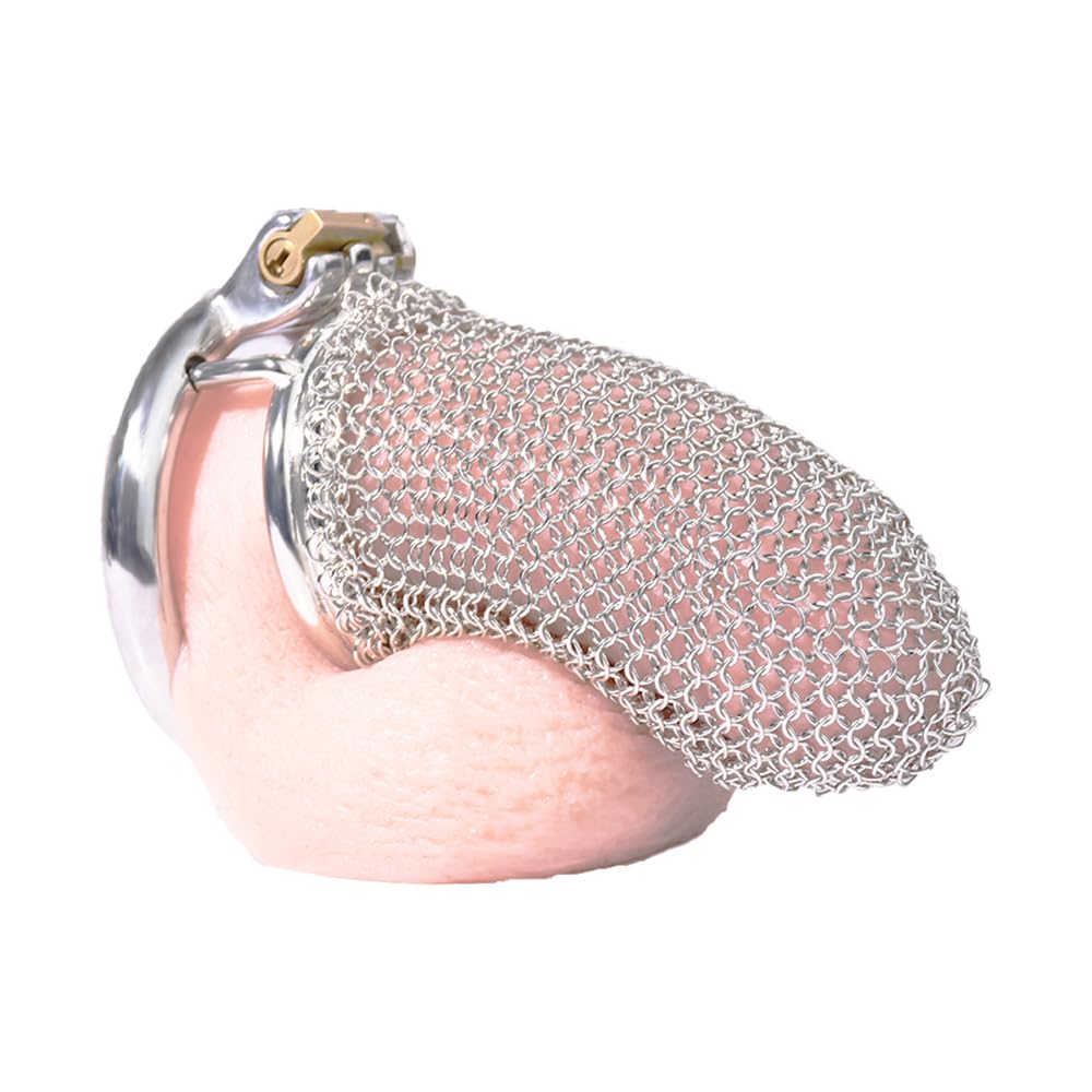 Metal Chastity Cage for Men Small Flat Chastity Cage Uomo Sissy Cintura Di Castità Maschile Metallo Cock Cage Erotitici Sexy Per Coppie (55MM,195#)