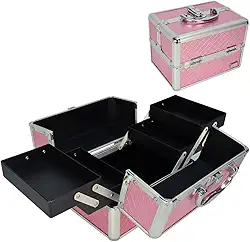 Maleta Maquiagem e Joias Frasqueira Rosa CBRN19137