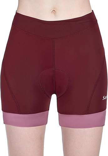 Santic - Pantalones cortos de ciclismo para mujer con acolchado de gel 4D