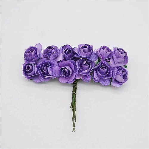 Miniatura 3 de ASkinds 144 piezas de flores artificiales, mini rosas de papel, flores decorativas para boda, floreros para decoración del hogar, guirnalda de