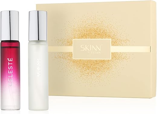 Skinn By Titan | Gift Pack of Raw & Celeste (25 ml x 2) EDP | Perfume For Man & Woman|Best Gift Set For Couple |Gift for h...