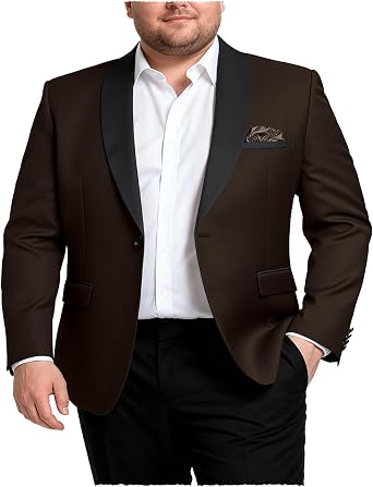 Mens Tuxedo Jacket Big and Tall Shawl Lapel One Button Dress Suit Blazer for Wedding Dinner Party