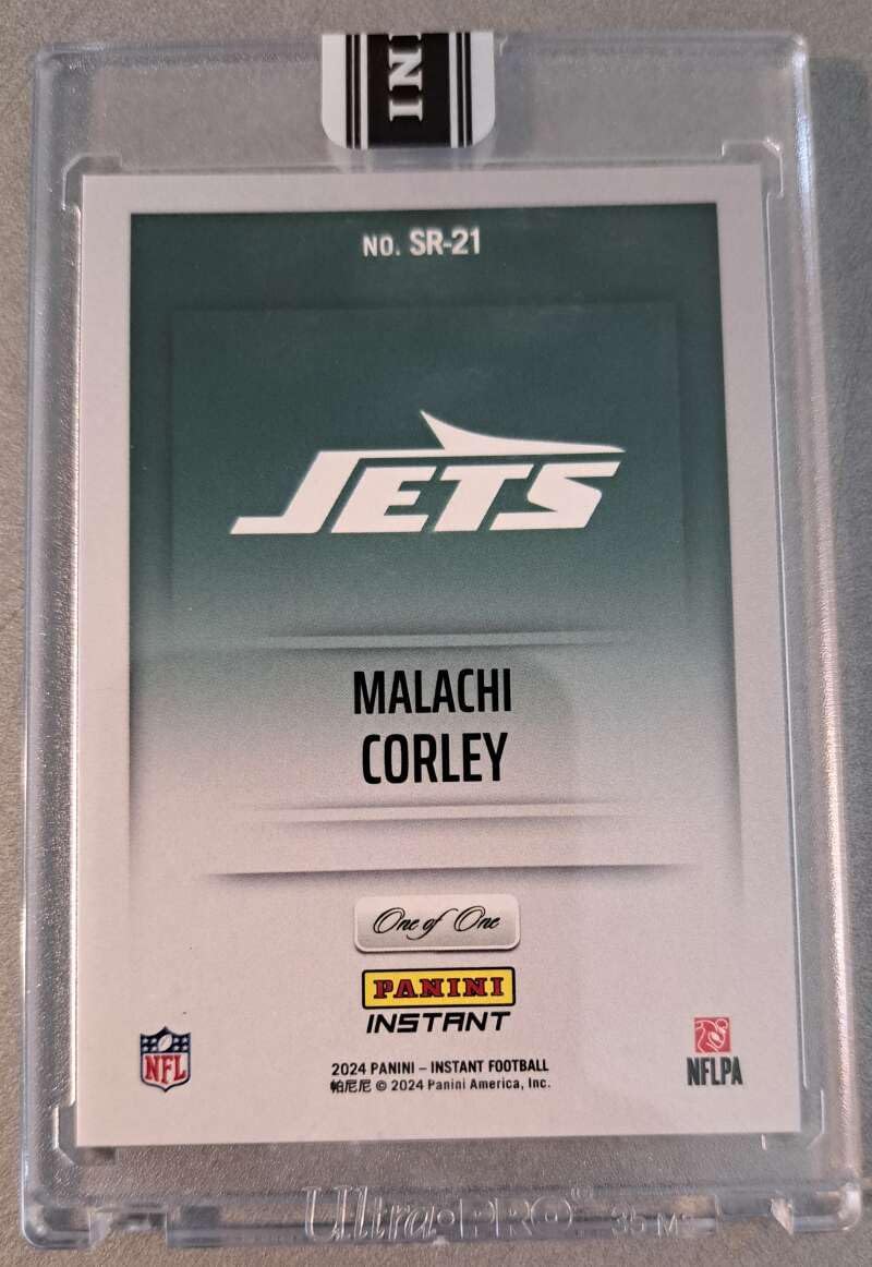 MALACHI CORLEY RC 1/1 2024 Pa nini Instant Studio Collection ROOKIES Black One of One #21 Jets MT-MT+ Football