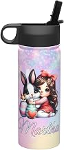 Personalized Water Bottle with Straw, Personalized Insulated Water Bottle, Double Wall Insulated Stainless Steel Water Bottle, with Name and Photo Applicable to Girl Boy Style2
