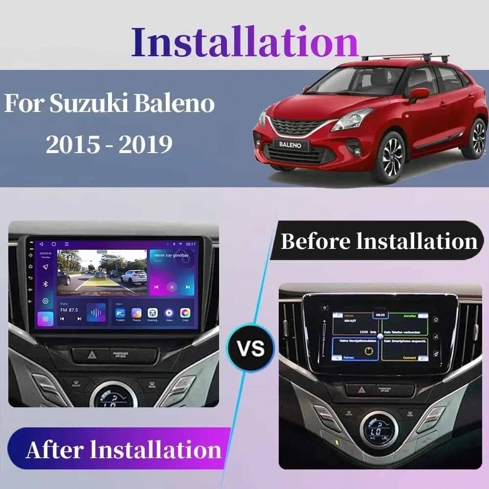 Car Stereo Carplay Radio de Coche para Suzuki Baleno 2015-2021 Soporta Bluetooth, Control Volante, USB, WiFi, 4G, Mirror-Link, GPS Navegador/Radio FM, 4 Nuclear 4G+64G
