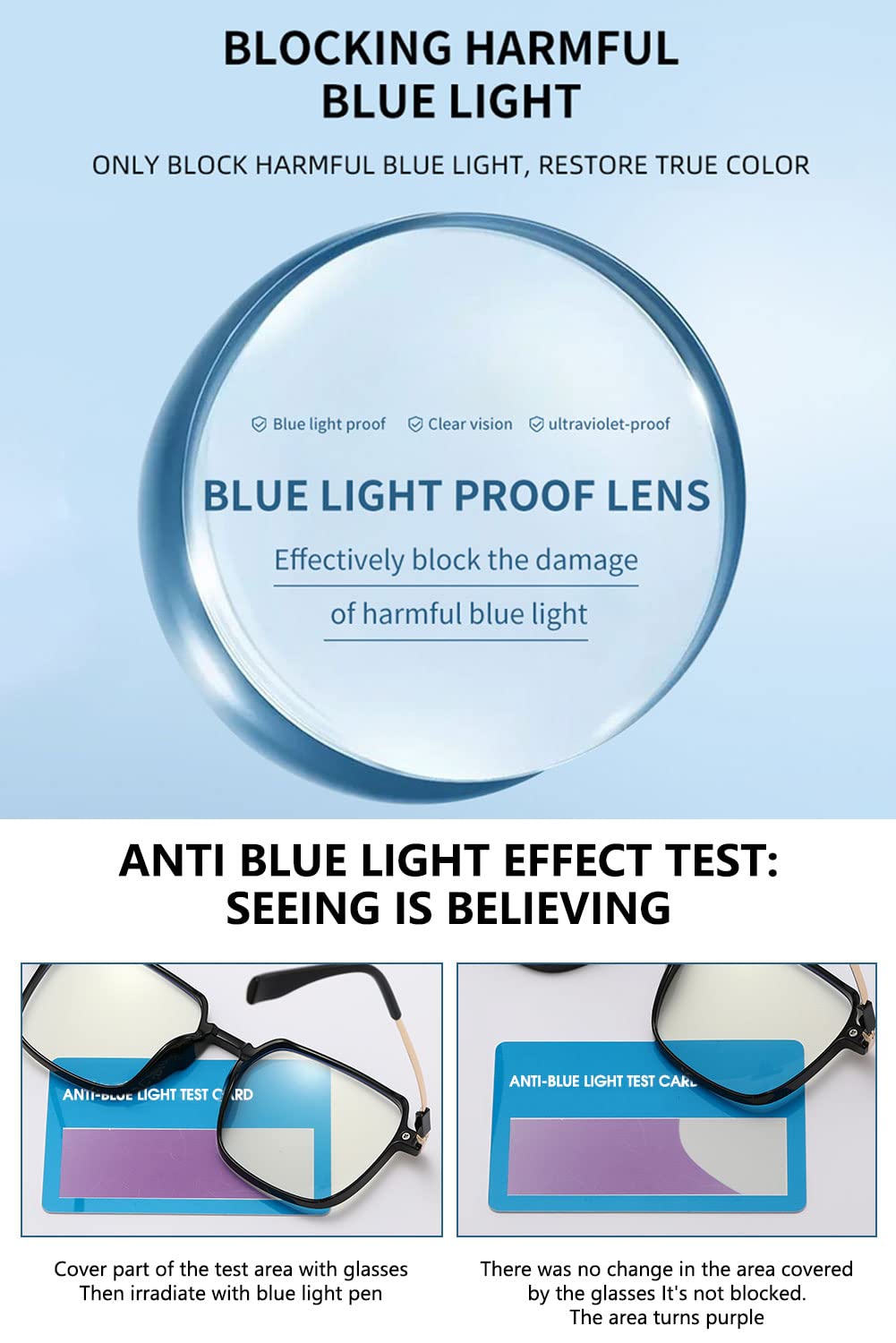 VEVESMUNDO Filtro Luce Blu Occhiali da Lettura Quadrati Anti Luce Blu Montatura Occhiali per la lettura da Donna Uomo