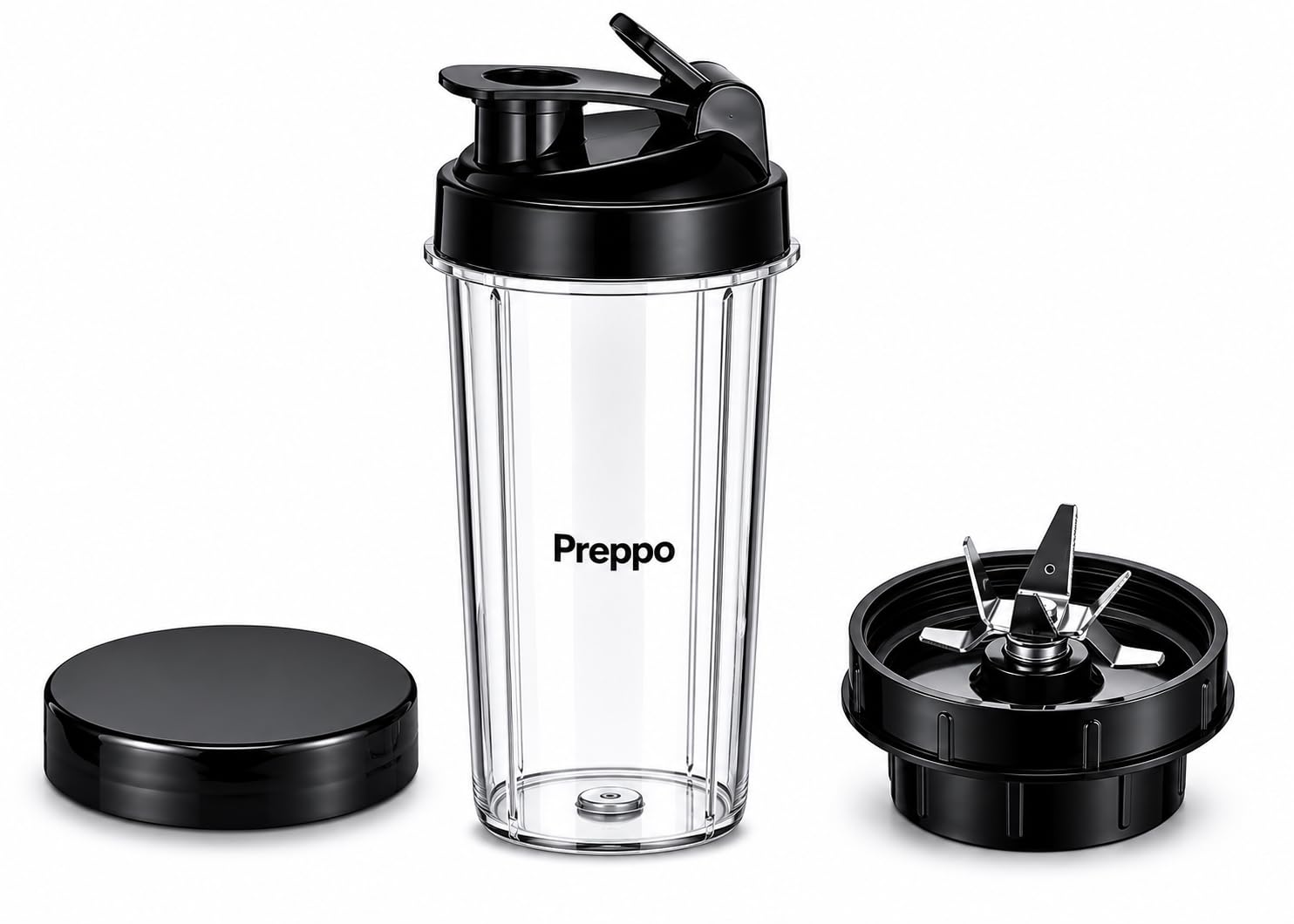 Bullet Jar Combo for Sumeet, Bajaj, Preethi Mixer Grinders, 600ML, Polycarbonate, SS 304 Blades, with Sipper, Close Lid (300ML + 600ML)-image-19