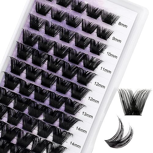 Individual Cluster Lashes D Curl 0.07mm 8-16mm Mix DIY Lash Extensions Wide Stem Individual Eyelashes Soft and Wispy Cluster Eyelash Extensions(XHFD-ZW06-0.07-D-816)