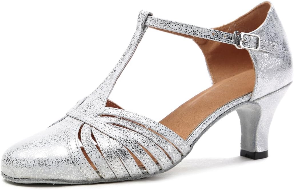 MinishionGL259 Women's T-strap Fashion Synthetic Latin Ballroom Dance Shoes Party Pumps