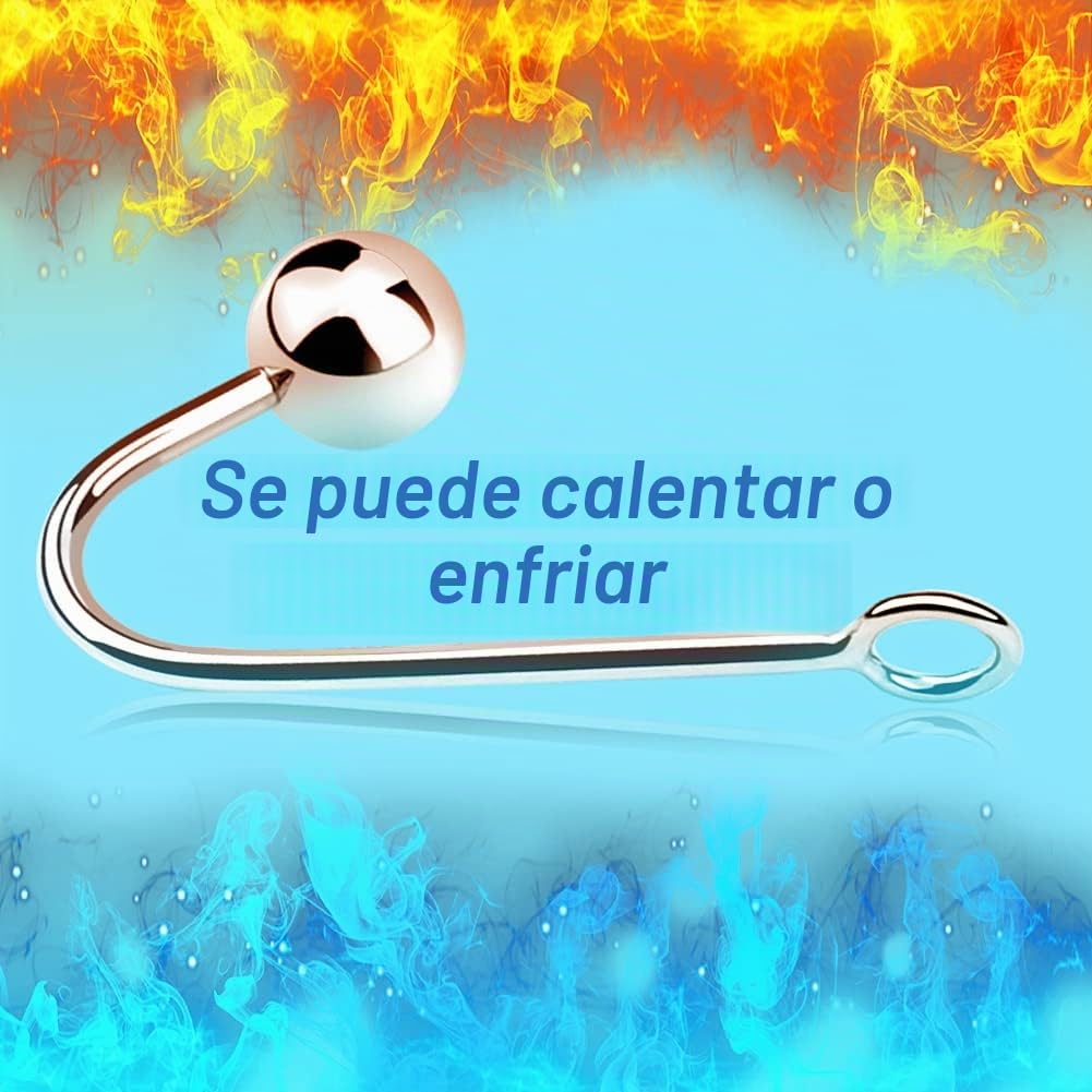 Roluck Gancho anal con 2 bolas intercambiables de acero inoxidable Anal Hook Anal Gancho Anal para Hombres Mujeres Juguete Anal