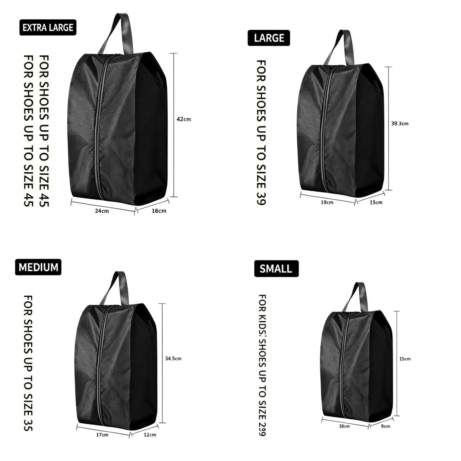 Bolsa para Zapatos Paquete de 2 o 4 Bolsas Almacenamiento Zapatos Impermeables Nailon portátiles
