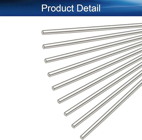 Miniatura 3 de Bettomshin 20 varillas redondas sólidas de acero inoxidable de 1.969 in x 0.079 in para barra de torno de metal para bricolaje modelo RC automóvil,