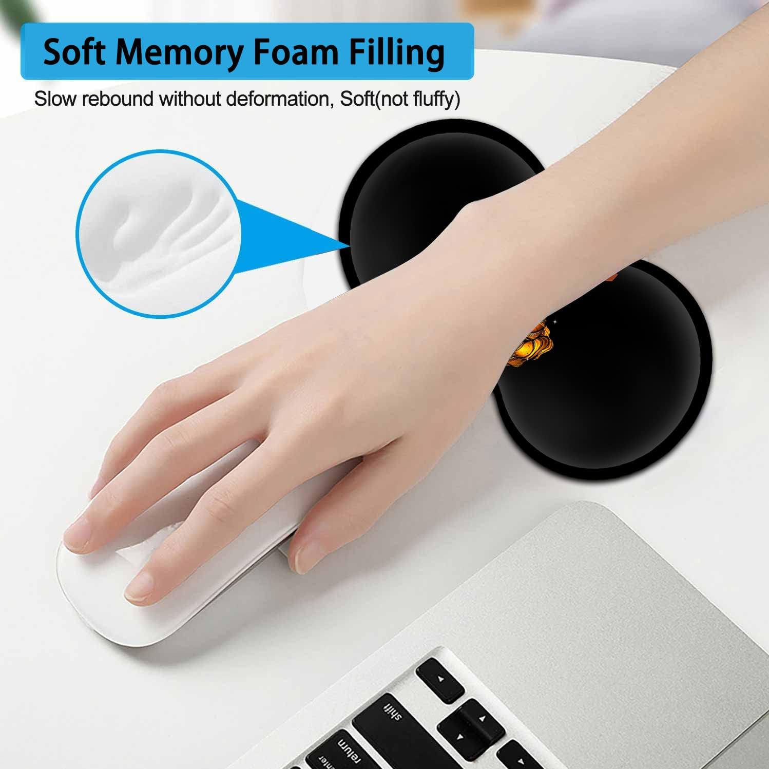 Large Mouse Pad, Extended Office Desk Pad 31.5x11.8in,Ergonomic Memory Foam Mouse Wrist Rest Support for Home Office Computer Writing Pad,African American Black Queen Women XXL Black Gaming Mouse Mat