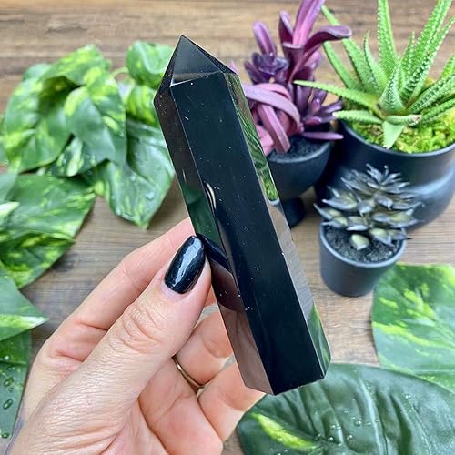 Miniatura 3 de Zenkeeper Tiger Eyes - Varita de cristal con ojos de tigre natural, torre de 3 a 3.5 pulgadas