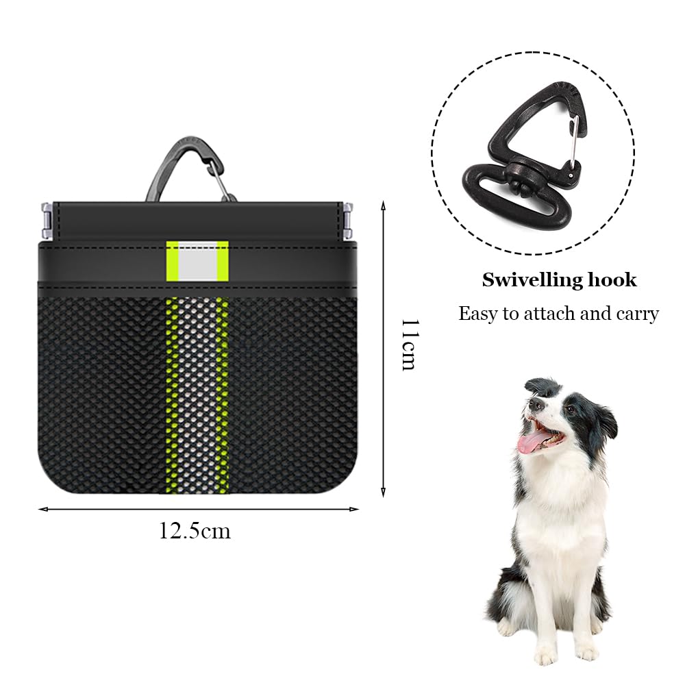 MSLSOZ Dog treat pouch small,dog training pouch, black pocket size pet training bag, waterproof, with Carabiner - Image 2