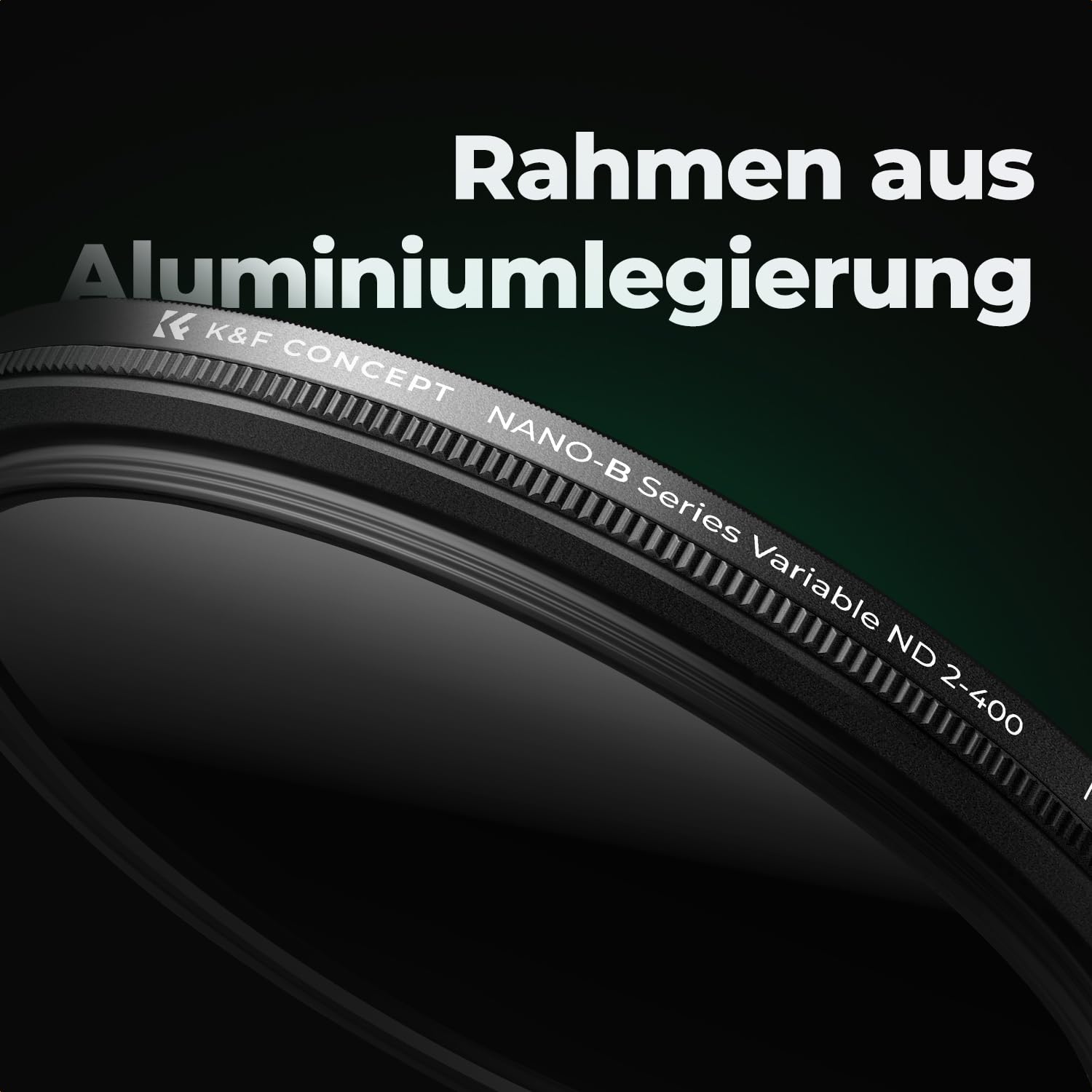 K&F CONCEPT 43mm ND Filter Variabler Graufilter ND2-ND400 (1-9 Blendenstufen) mit DREI Reinigungstücher für Landschaftsfotografie（Nano-Basic Serie）