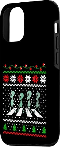 Vista 5 de iPhone 14 Pro Max Christmas Alien Crosswalk Funny Xmas Design Case