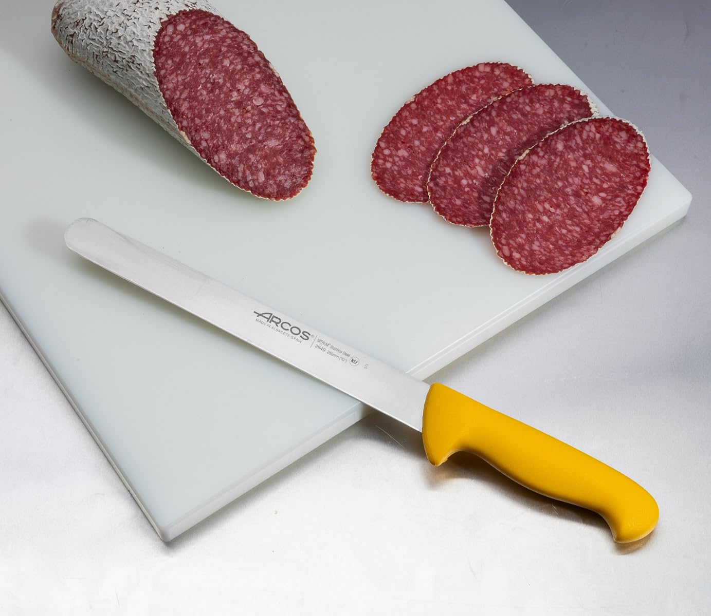 Coltello Da Pasticcere Arcos Colore - Prof 295000 Acciaio Inox Nitrum E Mango Polipropilene Ergonomico Giallo E Lama 25 Cm Coperchio Espositivo 88387353