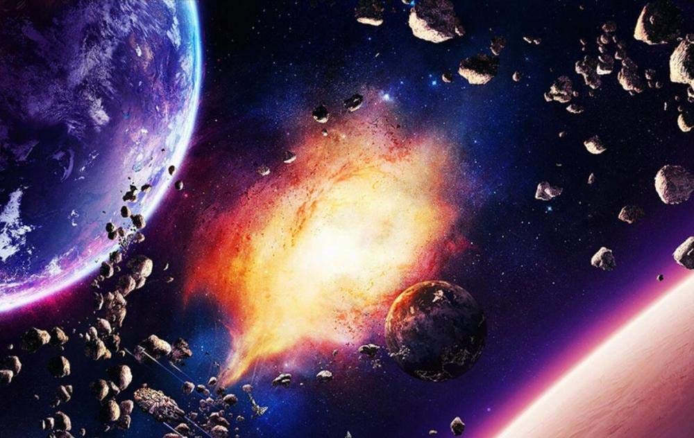 Météorites Dans Les Planètes De L'espace Lointain Astéroïdes Dans Le