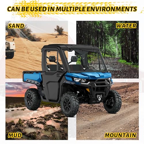 Image of Front & Rear Sport Fender Flares Extended Kit for Can-Am Defender HD5 HD7 HD8 HD9 HD10 MAX 2016-2025 Accessories, Replace #715003898, 6 PCS