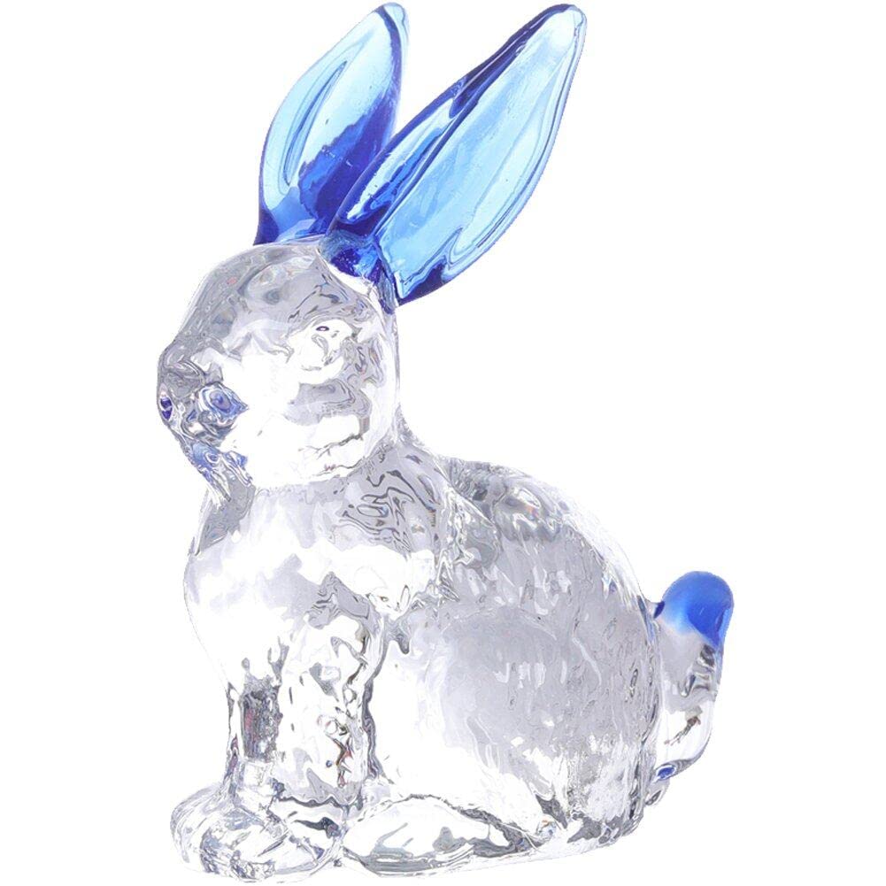 Sanfly Glass Rabbits Figurines Cute Crystal Bunny Collectibles Statues Animal Decor Ornament Table Centerpiece Art Sculpture
