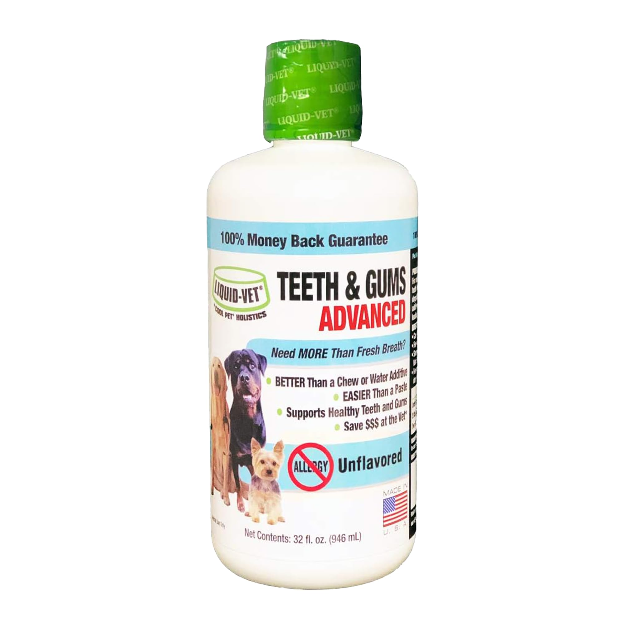 LIQUID-VET Ultimate Dog Dental Care Solution: Teeth Cleaning & Plaque Remover Food Additive - Fresh Breath Mouthwash, Tartar Control, and Gum Health Support - Premium Pet Product