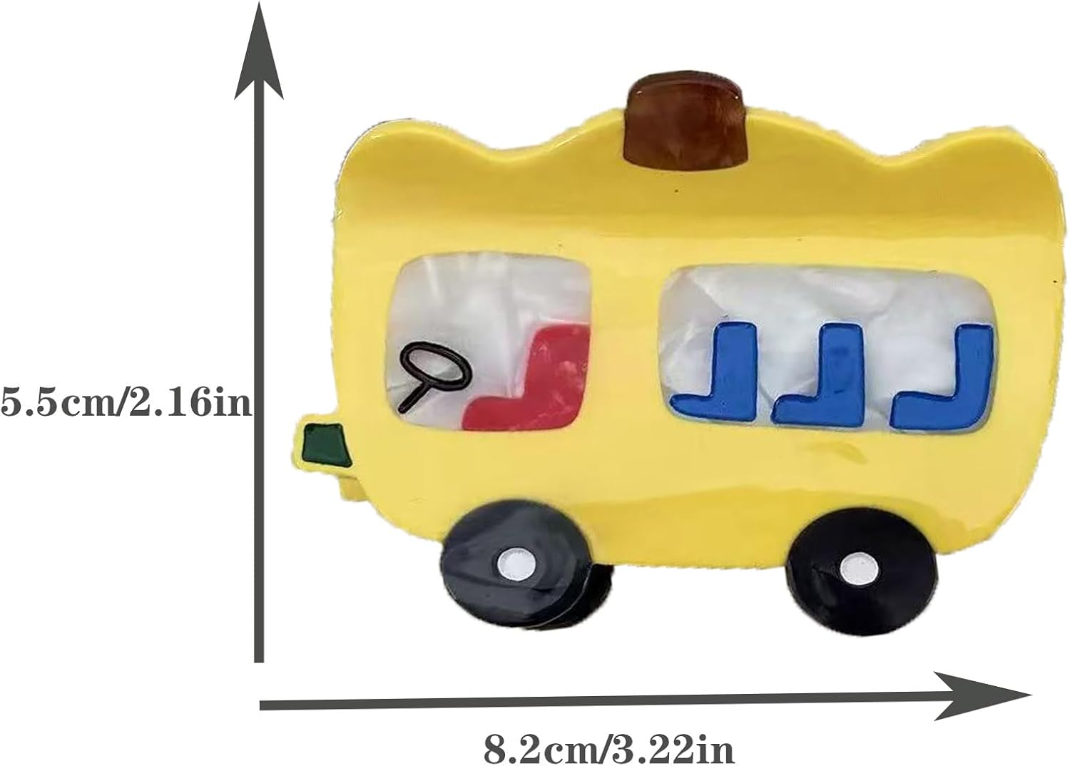 黄色い車の爪クリップ、かわいいセダンバンスクリップ フルーツヘアクリップ フルーツカーヘアージョークリップ、女の子用アセテートヘアク