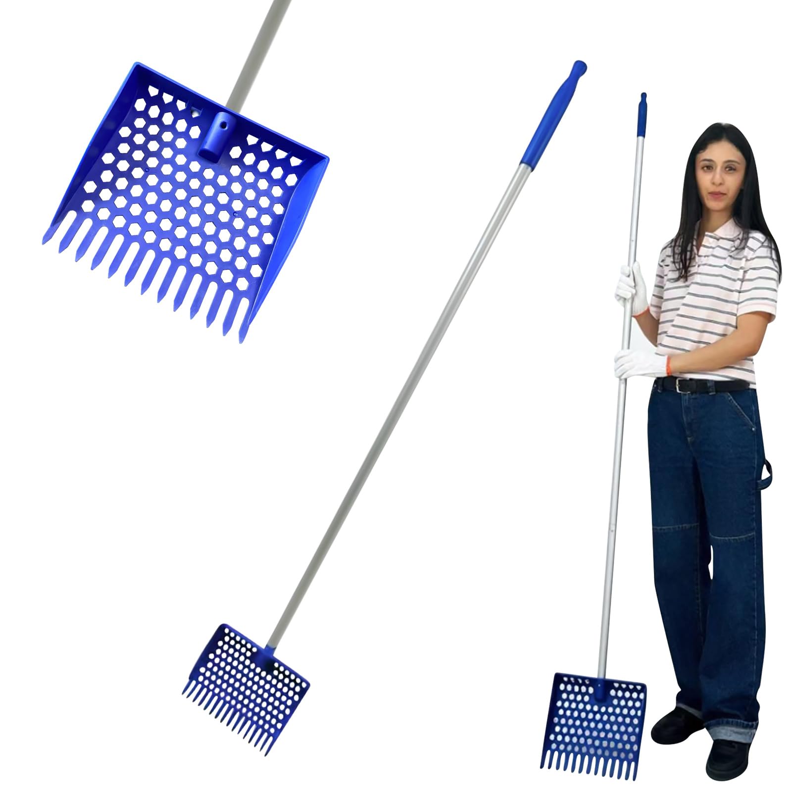 Pelle à fumier de volaille en alliage robuste avec manche ergonomique amovible pour élevage