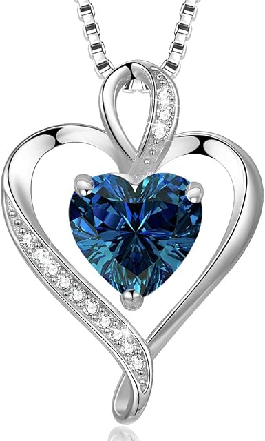 LAVUMO Necklaces for Women Sterling Silver Heart Pendant Chain Necklace Rose Gold Jewellery Cubic Zirconia Gifts for Girlfriend Wife Mum Her Birthday Anniversary Christmas Mothers Day Valentines Gift