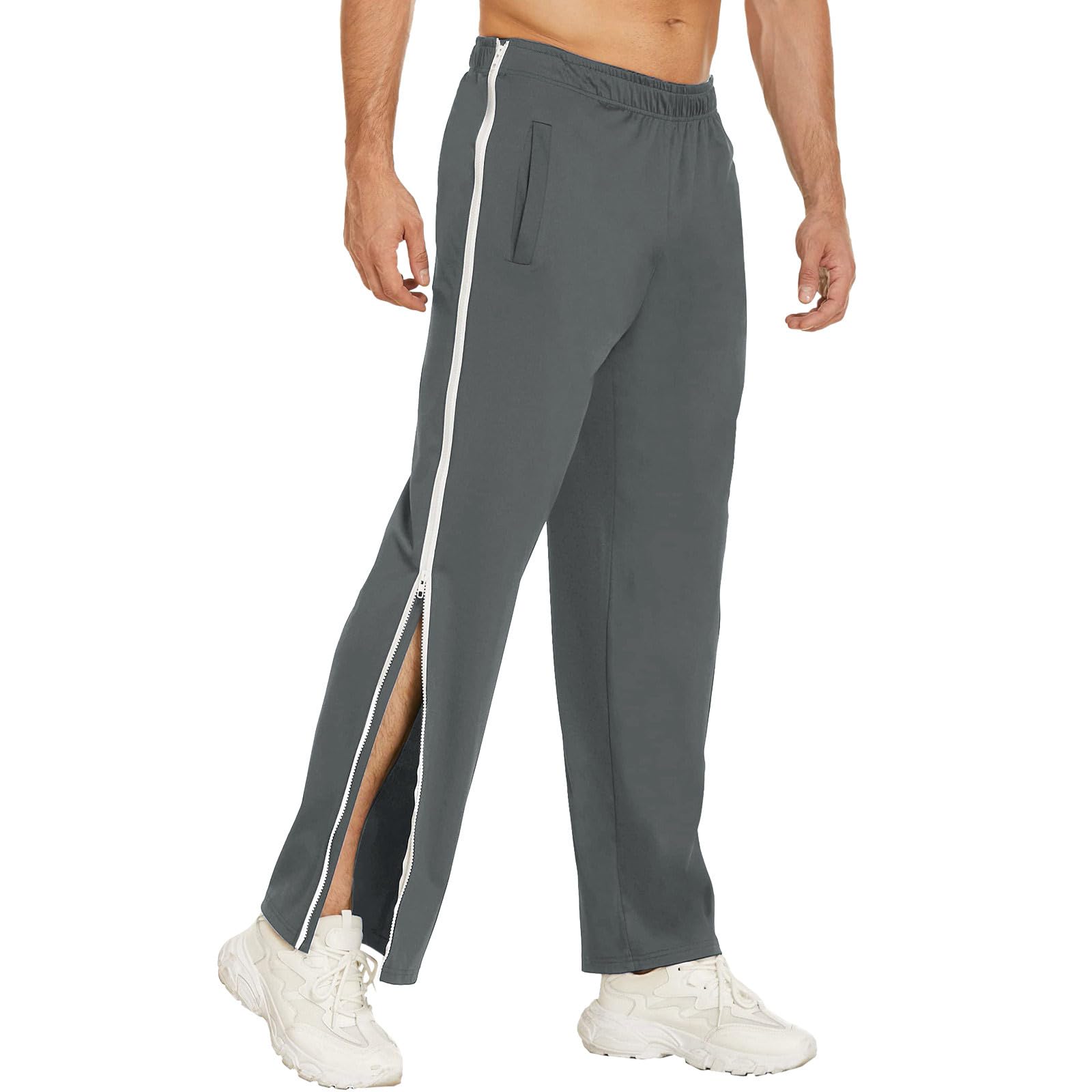 Generico Pantaloni da Riabilitazione per Donne e Uomini Che Possono Aprire i Lati, Pantaloni da Allenamento con Cerniera sul Lato della Gamba, Pantalone Larghi Quick-Fuck, Pantalone della Tuta Larghi