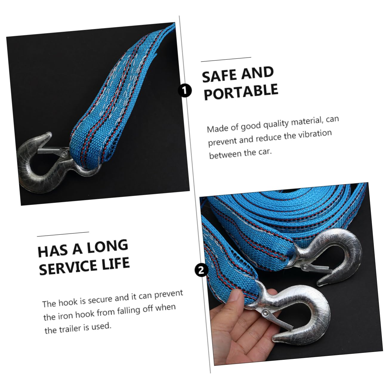OUNONA 1pezzi Fune Per Rimorchio Robusta Fune Traino Pratica Per Verricello Sicura Materiale Buona Qualità Resistente Alle Accessorio Indispensabile Per Viaggi