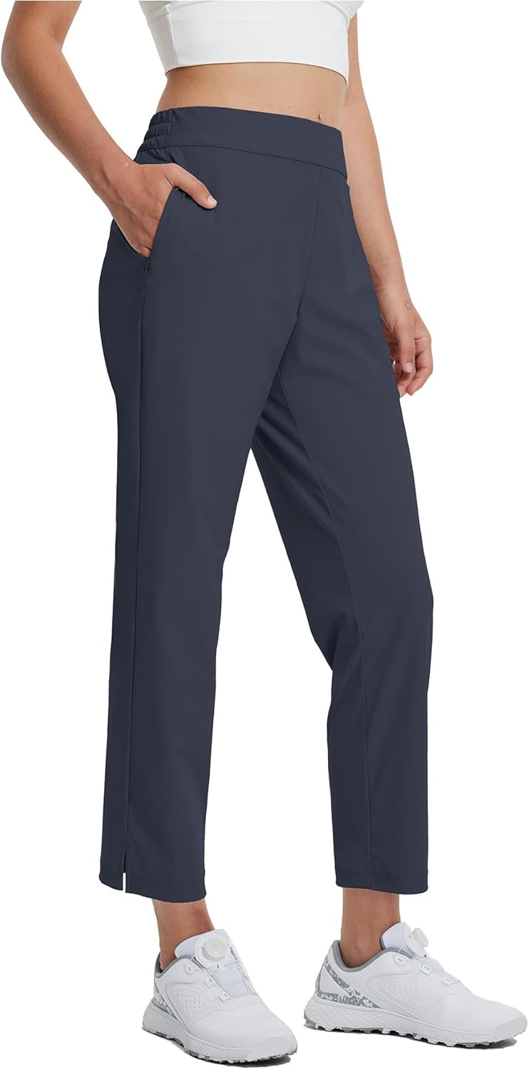 M MAELREG Women's Golf Pants with Zip Pockets 7/8 Ankle Stretch Lightweight Sweatpants for Athletic Hiking Travel Work Lounge
