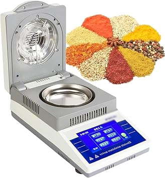 Electronic Moisture Analyzer Precision Halogen Moisture Tester Meter 50g Capacity 0.01g Readability Automatic Halogen Heating Moisture Meter Analyzer