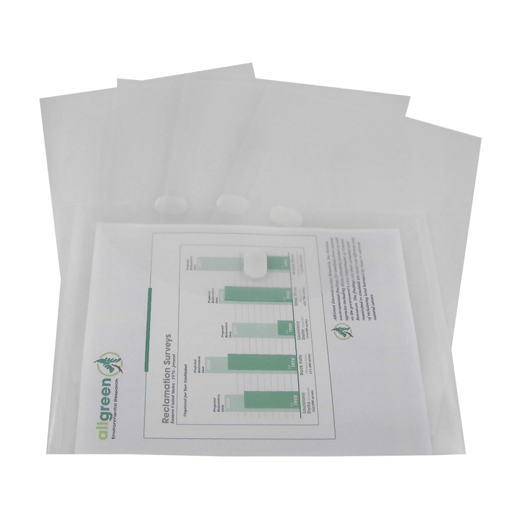 C-Line Biodegradable Extra grande reutilizable poli sobre con carga lateral/cierre de velcro/carta Tamaño – claro (5 sobres por paquete)