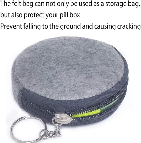 Miniatura 8 de 6 pastilleros INVODA organizador semanal de píldoras de 7 días con 1 bolsa de almacenamiento de fieltro, pequeño y lindo contenedor de píldoras