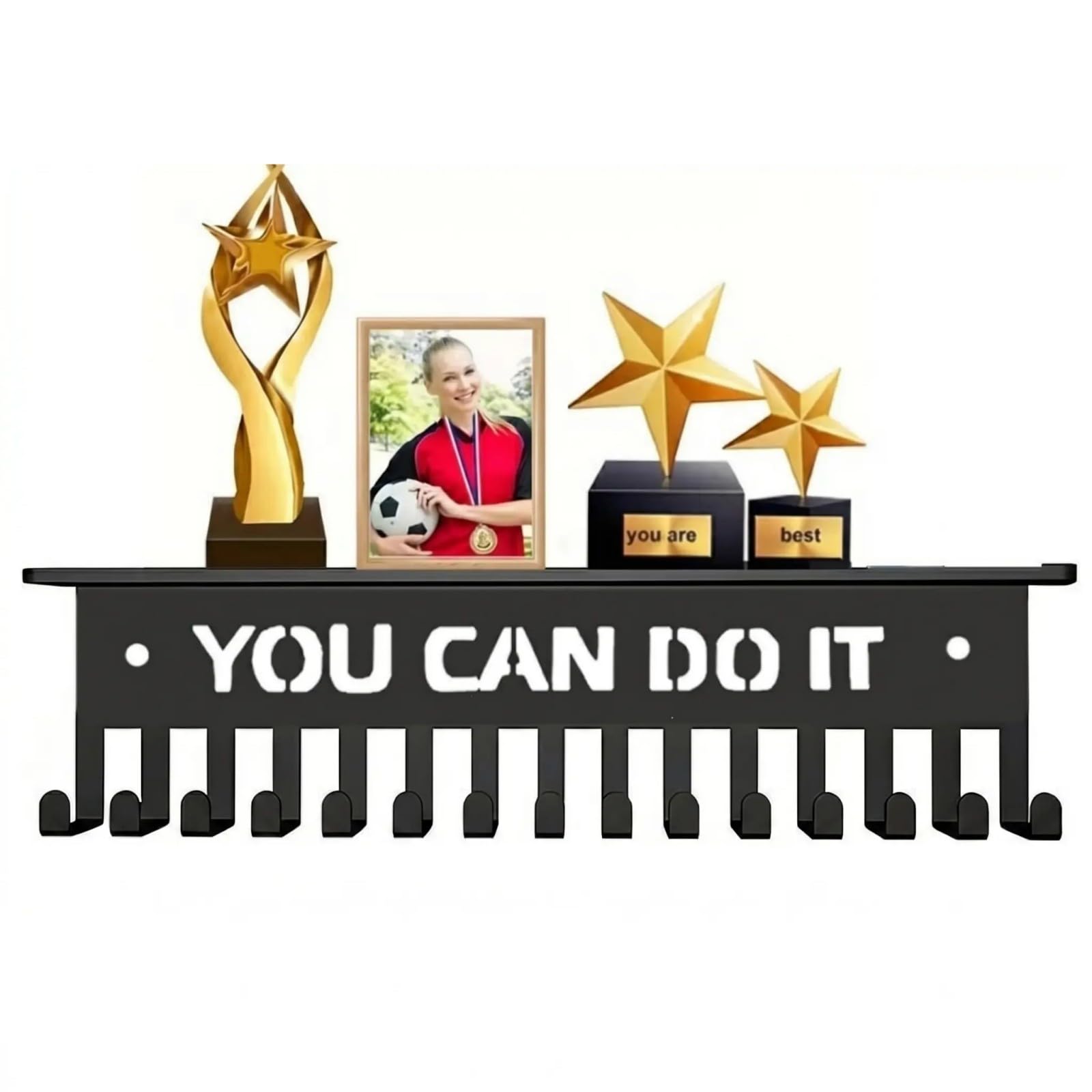 Xinsheinelry Modern Holder with Medals Display Function Sturdy TPU Construction for Home Gym Use Wall Mounted Holder