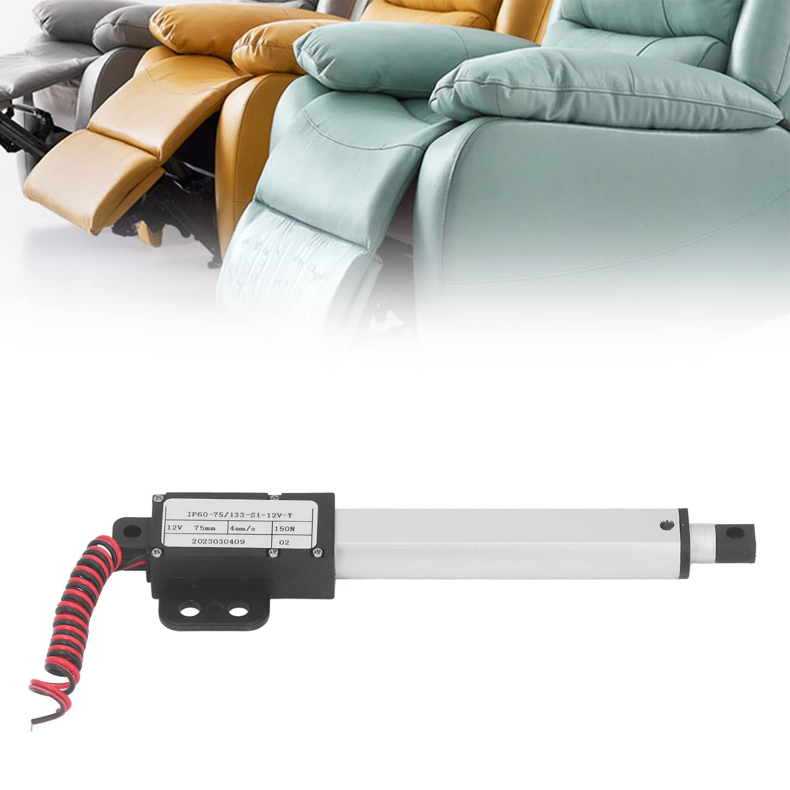Elektrischer Micro-Linearantrieb 12V – 150N Schub, 75 Mm Hub, Alu, Für Landwirtschaft & Co. (ohne Halterung)