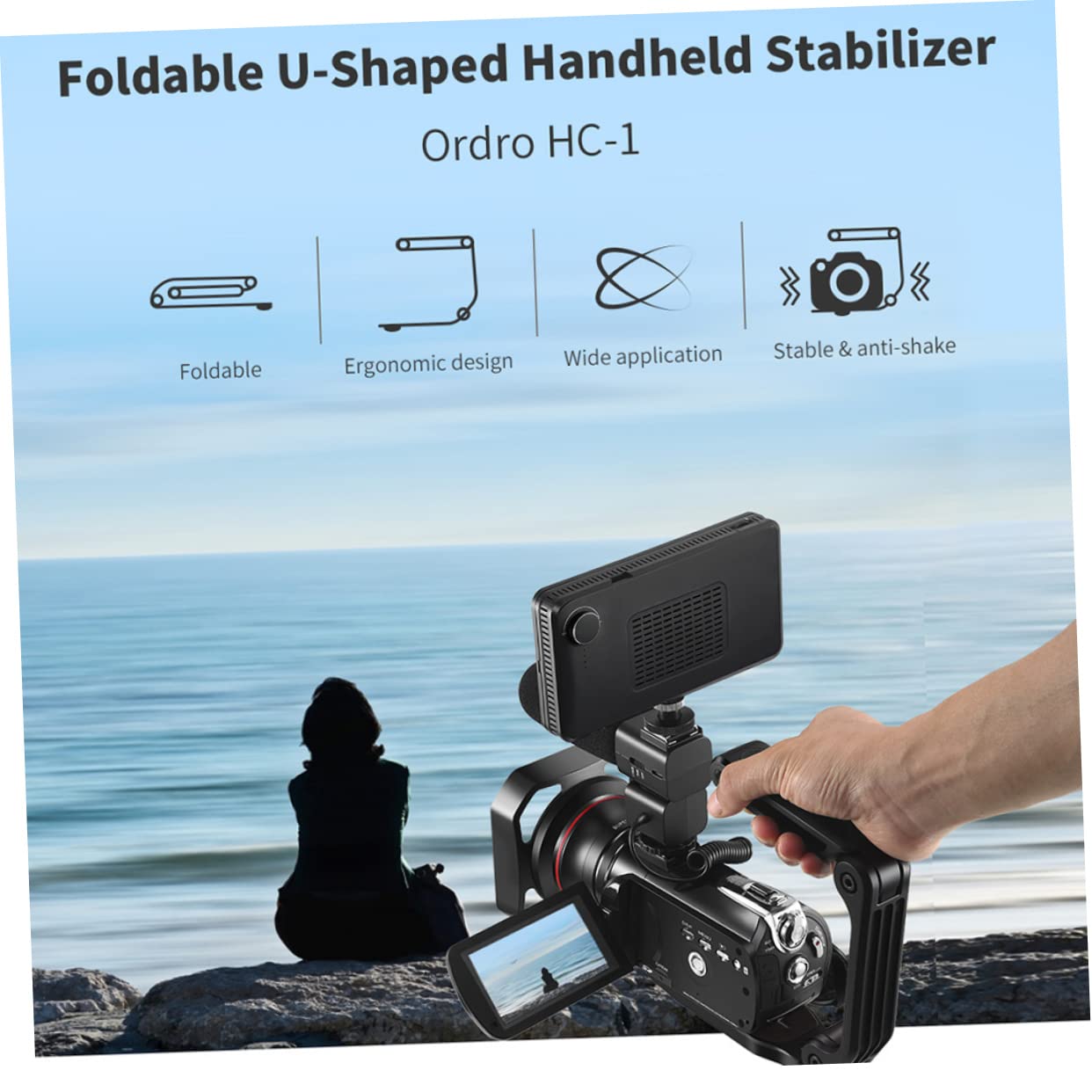KOMBIUDA Estabilizador de Cámara Plegable y Multipropósito Ranura, Tornillo Estándar 1/4 y Soporte Estable para Vídeo, Cámara y Camcorder