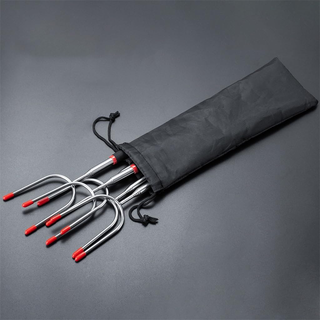 Stainless Steel Telescopic Barbecue Fork Outdoor Barbecue Tool