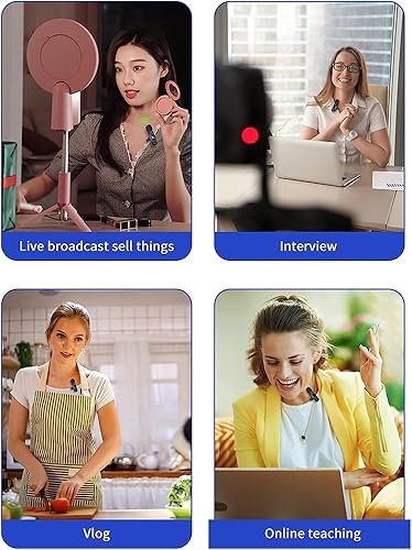 Miniatura 6 de SENXIN K8 Micrófono Lavalier inalámbrico Plug and Play para iPhone Android 65.6 ft (65 pies) Transmisión sincronizada Recepción clara Cancelación de