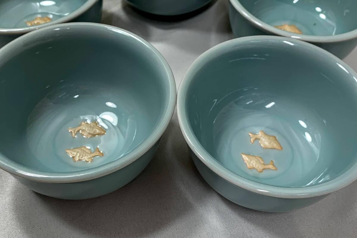 (511Z209)*陶芸 銘々皿 五客組 茶道具セット 水次 水指 懐石 Yahoo!オークション - 清水焼 京焼 平安壱楽 銘入 蓋付 煎茶碗 5