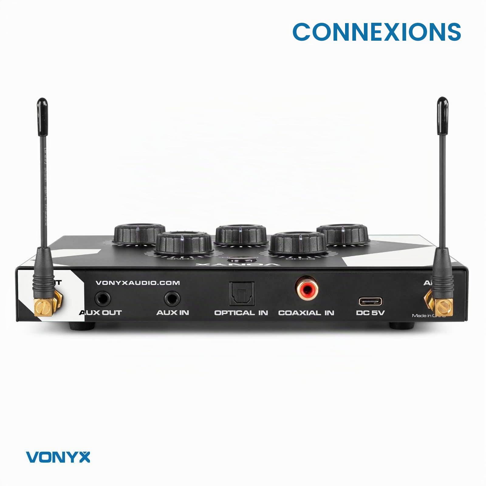 Vonyx AV510 Ensemble Karaoké Pro avec Microphones - Noir, Micro Karaoke, Micro sans Fil, Micro Bluetooth, Idéal pour Animer Les Karaokés Lors de Vos Soirées afin de Profiter d'un Son de Qualité