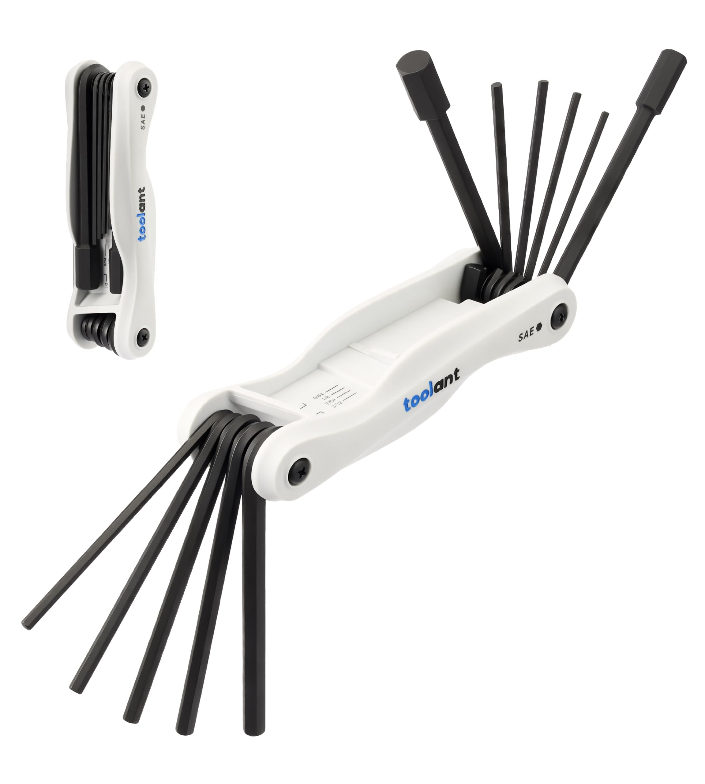 Kraftek toolant 11PCS Long Arm Folding Allen Wrench Set, SAE Hex Key Set 3/32"-1/2", Extended Reach Allen Key Set with 4 Inch Long Arms, CRV Steel Foldable Hex Wrench Tool for Bike Repair, Home &amp; DIY