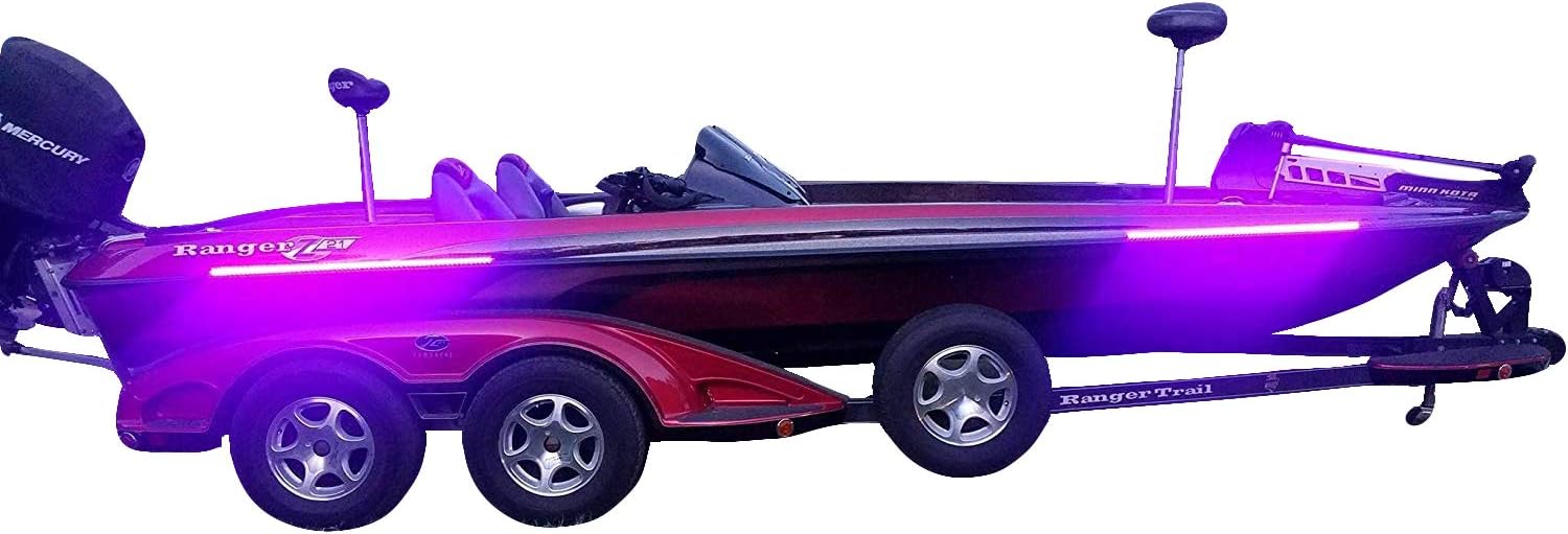 High Output Ultra Violet UV Black Light LED Light Strip for Bass Boats & Night Fishing