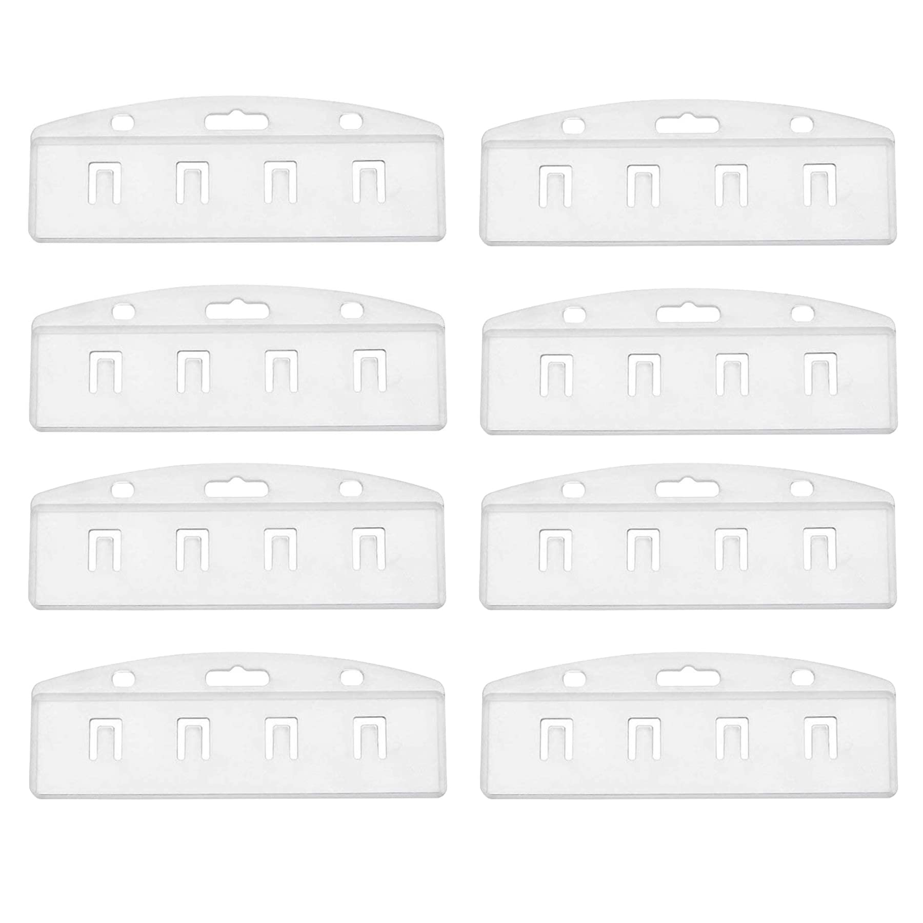 20Pcs Horizontal Half Card Badge Holders Plastic Card Protectors Sleeves Pouches Half Card Swipe Badge Holder Easy Access Swipe Card Holders for Swipe