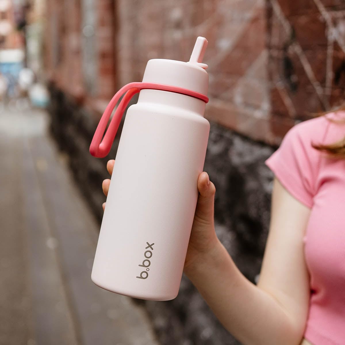 b.box Isolierte Flip-Top Wasser und Trinkflasche 1 L | Trinkflasche Edelstahl, Dreiwandig | Hält Getränke bis zu 46 Stunden Kalt | 1 L